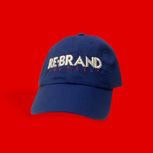 RE•BRAND YOURSELF™ BANNER POLO HAT - NAVY/WHITE/RED